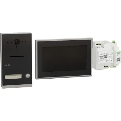 RITTO Video-Türsprechanlage Set RGE2092150 | TwinBus IP | 2-Draht | 7 Zoll Touchscreen | WLAN | Aufputz | anthrazitgrau