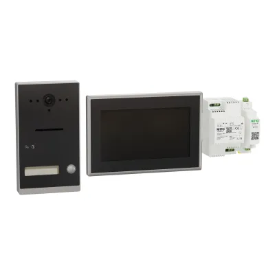 RITTO Video-Türsprechanlage Set RGE2092150 | TwinBus IP | 2-Draht | 7 Zoll Touchscreen | WLAN | Aufputz | anthrazitgrau