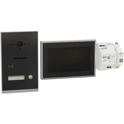 Ritto Video-Türsprechanlage Set RGE2094150 | TwinBus IP | 7 Zoll Touchscreen | WLAN App-Anbindung | anthrazitgrau