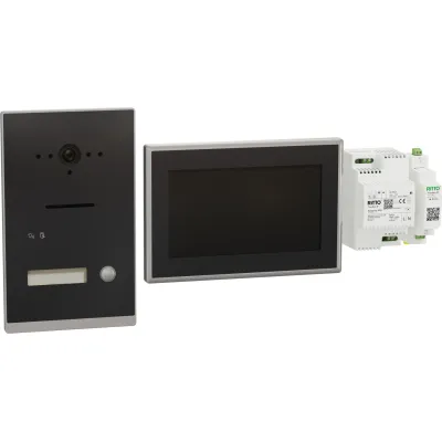Ritto Video-Türsprechanlage Set RGE2094150 | TwinBus IP | 7 Zoll Touchscreen | WLAN App-Anbindung | anthrazitgrau