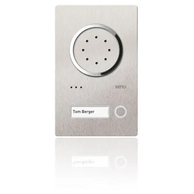Ritto Türstation 1810120 | Audio-Klingeltableau Edelstahl V2A | 1 Ruftaste | Unterputz | Bus-System | silber