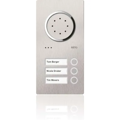 Ritto Türstation Audio 1810320 | 3 Klingeltasten | Unterputz | Edelstahl V2A | vandalismussicher | beleuchtet | Silber