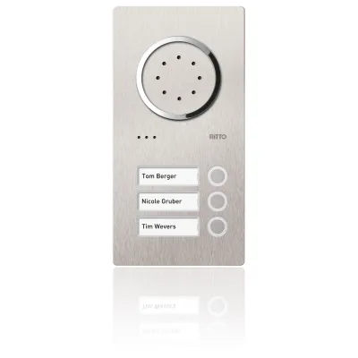 Ritto Türstation Audio 1810320 | 3 Klingeltasten | Unterputz | Edelstahl V2A | vandalismussicher | beleuchtet | Silber