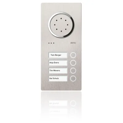 Ritto Türstation Audio 1810420 | Edelstahl | Unterputz | 4 Klingeltasten | Bus-System | 154x331x2,5mm