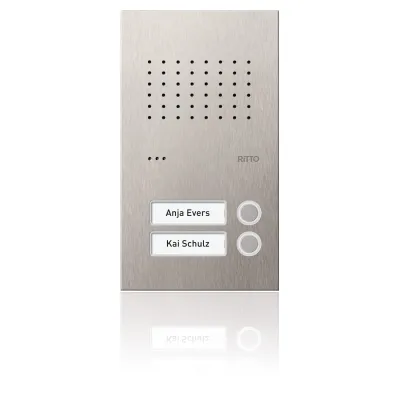 Ritto Acero Pur RGE1810225 | Türstation Audio | 2-Familienhaus | Edelstahl V2A | Unterputz | Silber