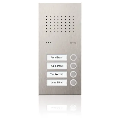 Ritto Türstation Acero Pur RGE1810425 | Edelstahl Unterputz | 4 Klingeltasten | Audio | vandalismussicher | silber