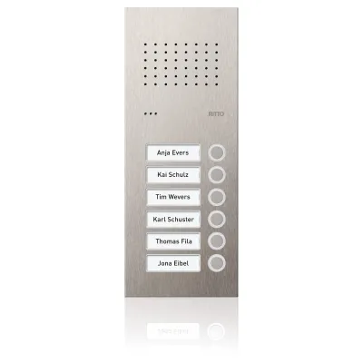 RITTO Türstation Acero Pur RGE1810625 | Edelstahl | Audio | 6 Klingeltasten | Unterputz | vandalismussicher | Bus-System