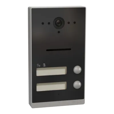RITTO Türstation RGE2015220 | TwinBus IP | 2 Klingeln | HD Kamera | Aufputz | IP55 | silber