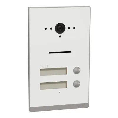 RITTO Türstation RGE2015210 | TwinBus IP Video 2-Draht | 2 Klingeltasten | Kamera 120° | Unterputz | IP55 | Silber Weiß