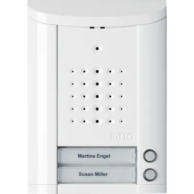 Ritto Entravox 1840270 Türstation TwinBus | 2 Klingeltasten | Aufputz | vandalismussicher | LED | Weiß