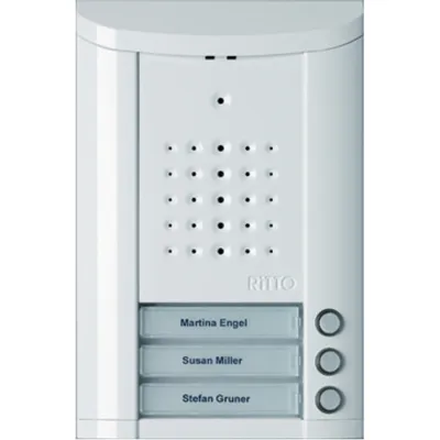 Ritto Türstation Entravox 1840370 | TwinBus Gegensprechanlage | 3 Klingeltasten | Aufputz | LED | Metall | Weiß