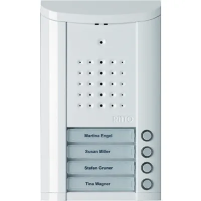 Ritto Türstation Entravox 1840470 | TwinBus Gegensprechanlage | 4 Klingeltasten | Aufputz | LED beleuchtet | weiß