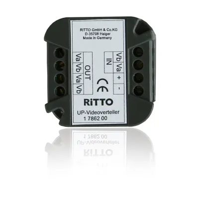 Ritto UP-Videoverteiler 1786200 | TwinBus Türsprechanlage | 1 Eingang | 2 Ausgänge | Unterputz | 44x44x27mm