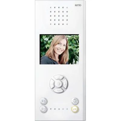 Ritto Video-Freisprechstelle RGE1787770 | TwinBus Bus-System | Farbbild PAL 89mm TFT | Freisprechen | Aufputz | weiß