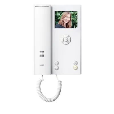 Ritto Video-Hausstation TwinBus RGE1786570 | Farbmonitor 3,5" | PAL Farbbild | Aufputz | Rufunterscheidung | Weiß