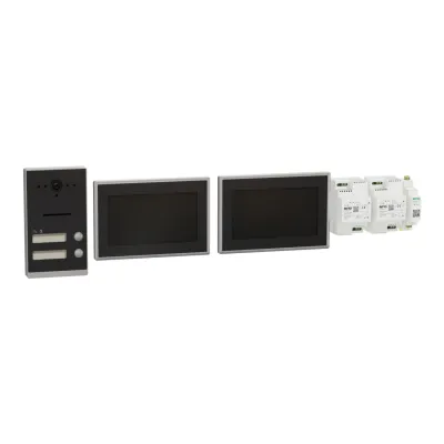 RITTO Video-Türsprechanlage TwinBus IP Set | 2 Familien | 7" Touch | WLAN | anthrazit/schwarz