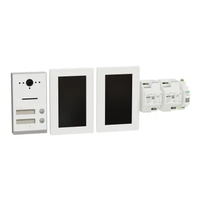 RITTO Video-Türsprechanlage Zweifamilienhaus-Set RGE2092270 | TwinBus IP | 2-Draht | 2x 7" Touchscreen | WLAN | Weiß