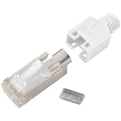 EFB Elektronik RJ45 Stecker H7540.1-1 | Cat5e Modular Plug | geschirmt | Crimp | für Rundkabel | AWG 24-27 | transparent