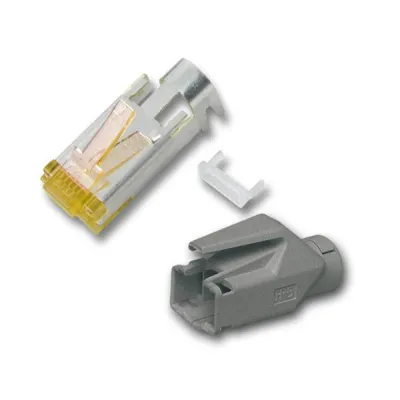 EFB Elektronik RJ45 Stecker Hirose TM31 H7642.12-100 | Cat.6A 500 MHz | geschirmt | Crimp | Rundkabel | 100 Stück | grau