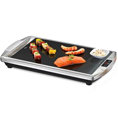 Rommelsbacher Tischgrill CG 2308/TC | Elektrogrill | 2000 W | Schott Glaskeramik | Touch Control | Grillfläche 36x27 cm
