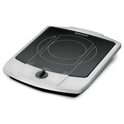 Rommelsbacher CT 2200/E Glaskeramik Einzelkochplatte | 2-Kreis-HiLight | Edelstahl | 2200W | 21cm Kochzone