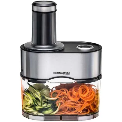 Rommelsbacher Spiralschneider EGS 80 Gnudel | elektrisch | 5 Messereinsätze | 2,5L Behälter | Edelstahl | BPA-frei