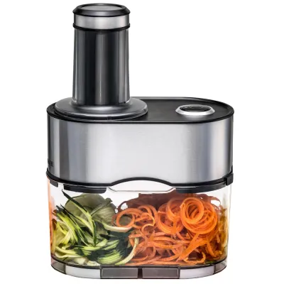 Rommelsbacher Spiralschneider EGS 80 Gnudel | elektrisch | 5 Messereinsätze | 2,5L Behälter | Edelstahl | BPA-frei