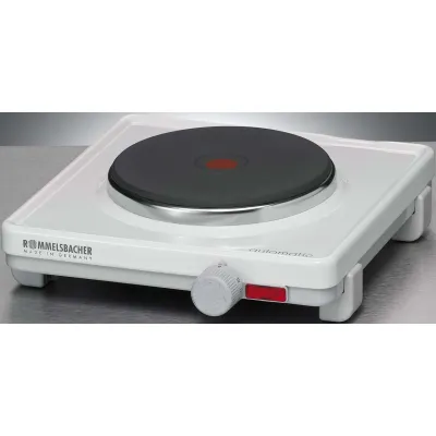 Rommelsbacher Einzelkochplatte AK 1580 | 1500W | Gussheizplatte | stufenlos regelbar | 14,5cm | weiß