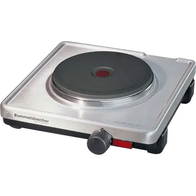 Rommelsbacher Einzelkochplatte AK 1599/E | 1500W | Gussheizplatte | Edelstahl | Temperaturregelung | Überhitzungsschutz