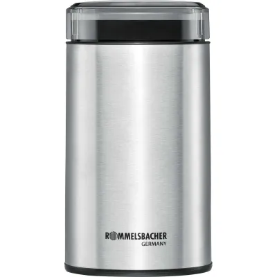 Rommelsbacher Kaffeemühle EKM 100 | elektrisch | Schlagmesser | 70g Bohnenbehälter | 200W | Edelstahl | auch für Gewürze