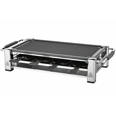 Rommelsbacher Raclette-Grill RCC 1500 | 8 Pfännchen | 1500W | Alu-Grillplatte | Antihaft | Schweizer Design