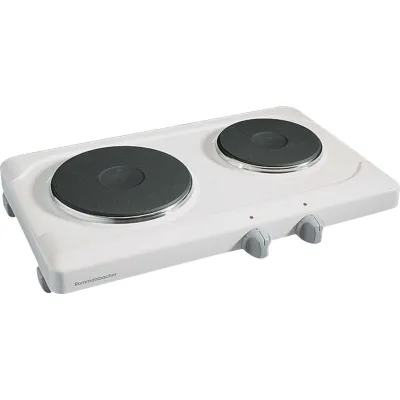 Rommelsbacher Doppelkochplatte THS 2590 | 2500W | 2 Gussheizplatten | 7-Takt-Schalter | emailliert | weiß