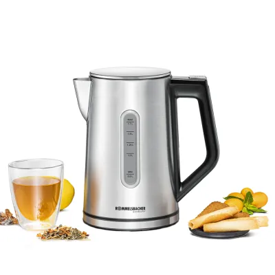 ROMMELSBACHER Wasserkocher WK 3000 | 1,7 Liter | 3000 Watt | Temperaturwahl 45–100 °C | Warmhaltefunktion | Edelstahl