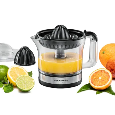 ROMMELSBACHER Zitruspresse ZP 50 | 30 Watt | 600 ml Saftbehälter | Rechts-/Linkslauf | Edelstahl-Schwarz