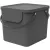 Bild: Rotho Abfallbehälter Albula 1034408853 | Mülltrennsystem 40l | stapelbar | rezyklierter Kunststoff | anthrazit