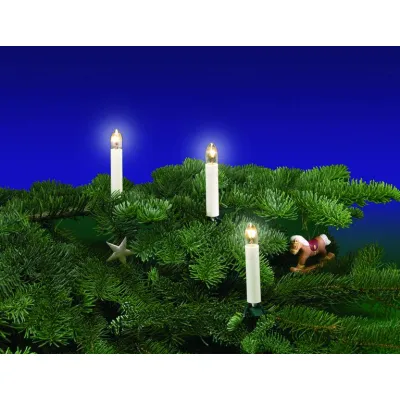 Rotpfeil Lichterkette 20er innen 969 200 5000 | Toplampen E10 | 240V | 9,5m Länge | 50cm Abstand | grün/elfenbein