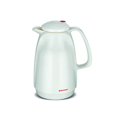 ROTPUNKT Isolierkanne Bella 003-0036 | Thermoskanne 1L | doppelwandiges Glas | 24h heiß | 36h kalt | Elfenbein