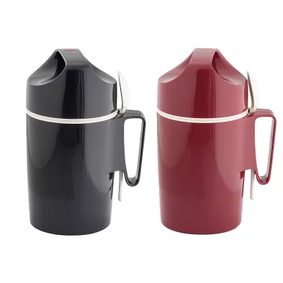 ROTPUNKT Isolier-Speisegefäß 0,85L | Thermobehälter | BPA-frei | stoßfest | mit Löffel | Slate Grey