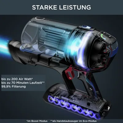 Rowenta Akkustaubsauger X-Force Flex 14.60 Animal | kabellos | 200 Air Watt | Tierhaarbürste | LED-Düse