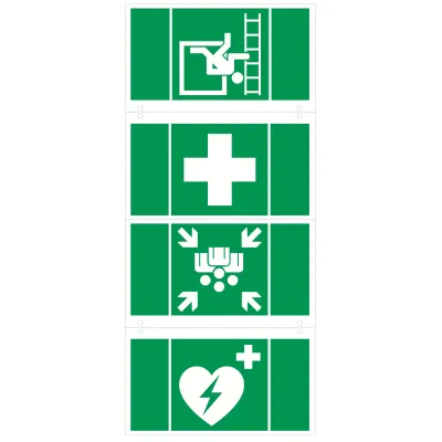 RP Piktoset Erste Hilfe NEUTRAL KS4HELP 4x2 Piktogramme f.KS KBM SD RM AM AS