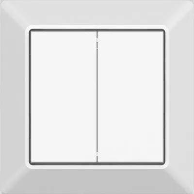 RP-Technik Doppeltaster YMOCA-QA-DB | Casambi kompatibel | batterielos | Funk Wandschalter | Kunststoff | Weiß