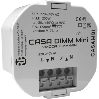 RP-Technik LED-Steuergerät YMOCA-DIMM-MINI | Casambi-Phasenabschnittsdimmer | 200W | TRIAC | Unterputz | IP20