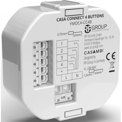RP-Technik Tastermodul YMOCA-CC4B-LR | Casambi-Interface 4 Taster | Long Range | Unterputz | RF-Steuerung | IP20