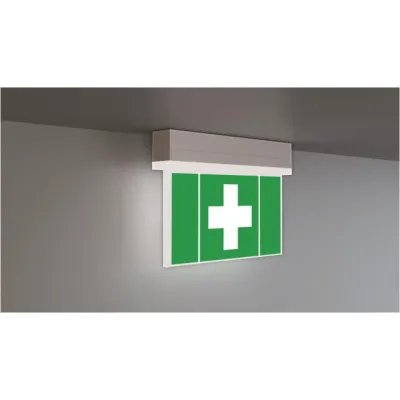 RP-Technik LED-Rettungszeichenleuchte KSC013SC | 3h Akku | 230V | IP54 | 22m | universelle Montage | Piktogrammset