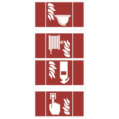 RP-TECHNIK Piktogrammset KS4FIRE Brandschutz 4x2 für KS/AS/AM