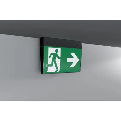 RP-Technik LED-Rettungszeichenleuchte KMUK403SC-SW | 3h Notbetrieb | SelfControl | ein-/zweiseitig | IP20 | schwarz