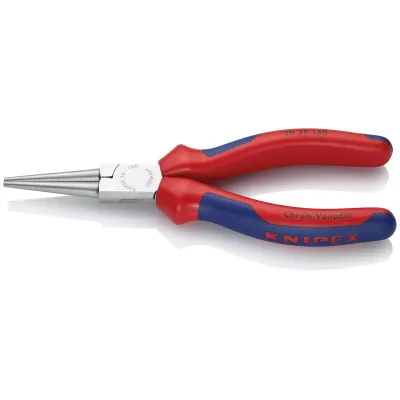 KNIPEX Langbeckzange 30 35 160 | Rundzange 160mm | verchromt | lange, runde Backen | 2-Komponenten-Griff | robust