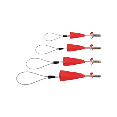 RUNPOTEC Kabelziehschlaufe 4er-Set 10154 | RTG 6mm Gewinde | Schutzkappe | Drallausgleich | Edelstahl | Ø 12–27mm