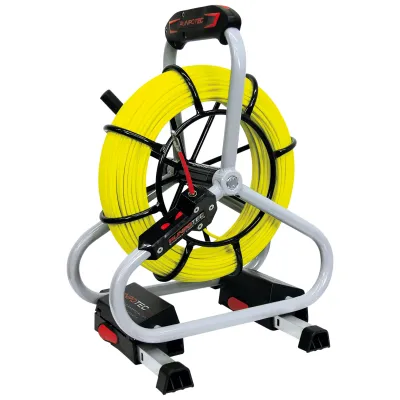 RUNPOTEC Kabeleinziehsystem | 80m Glasfaserstab Ø4,5mm | Stahlhaspel RTG | Bruchlast 220kg