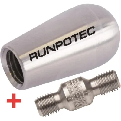 RUNPOTEC Anfangsbirne 20409 | Ø 20 mm Edelstahl | Gewinde RTG 12 mm | für Glasfaserstab 7,5-11 mm | Silber